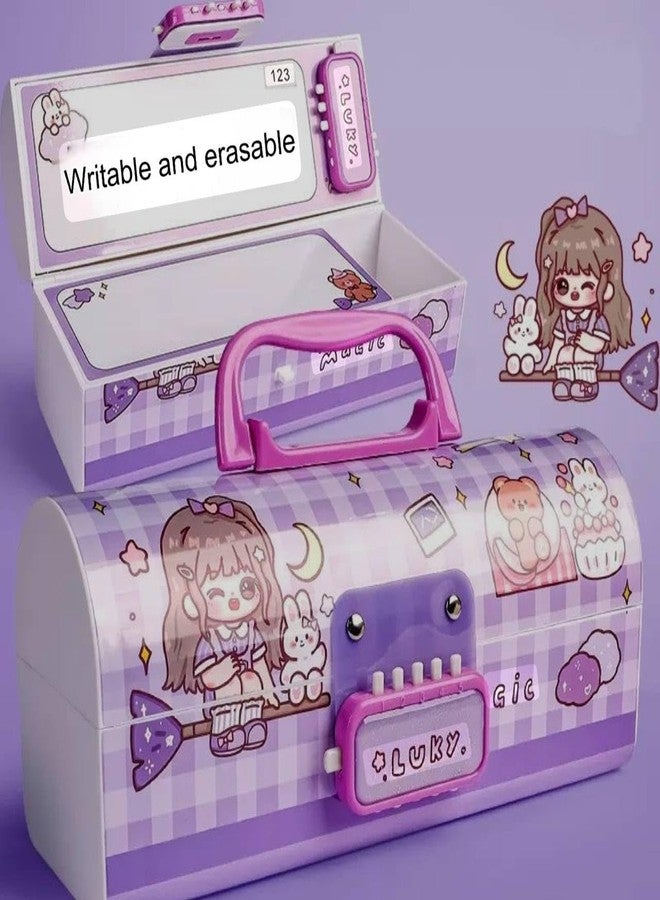 Dec Kitchenpro Pen & Pencil Box for Girls Suitcase Style Password Lock Pencil Case, Multi-Layer Pencil Box for Kids, Boys, Girls, Geometry Box - Image 2